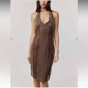 With Jean Brown Halter Dress